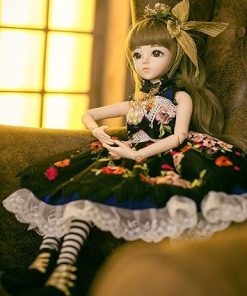 UCanaan BJD Doll, 1/3 SD Dolls 24 Inch 18 Ball Jointed Doll DIY Toys with Clothes Outfit Shoes Wig Hair Makeup, Best Gift for Girls (Maude)