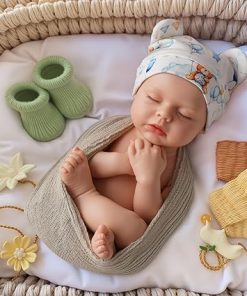 BABESIDE 16 Inch Silicone Reborn Baby Doll Boy – Anatomically Correct Lifelike Newborn with Bee Bear Rattle, Gift for Kids 3+ Years