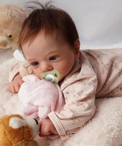 ADFO Lifelike Reborn Baby Dolls 17 Inches Girl Realistic Baby Dolls with Soft Cloth Body Real Life Baby Doll with Toy Accessories for Kids Age 3+ 2