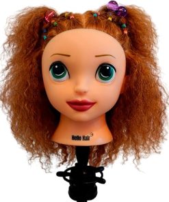 Dolls Liz Real Hair Styling Head Doll Bundle, Light Brown/Blonde Hair Color, 4b (s-curl) Hair Type, Professional Grade 100% 12-inch Human Hair Training Mannequin (Book+Styling Doll Head)
