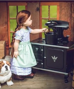 THE QUEEN’S TREASURES 18 Inch Doll Kitchen Furniture, Little House on The Prairie Fully Assembled Old Fashioned Wood Cook Stove, Oven, and Log Set, Compatible with American Girl 18 Inch Dolls 2