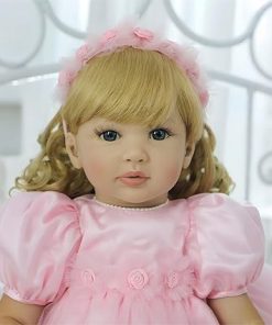 iCradle Cute 24 inch 60 CM Reborn Baby Dolls Long Hair Doll Soft Vinyl Princess Baby Girl Real Life Baby Toddler Doll Toy for Ages 3+ 2