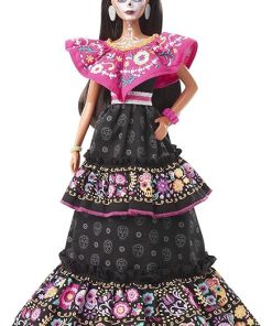 Barbie 2021 Dia De Muertos Doll (11.5-in) Wearing Traditional Embroidered Dress, Flower Crown & Calavera Face Paint, Gift for Collectors