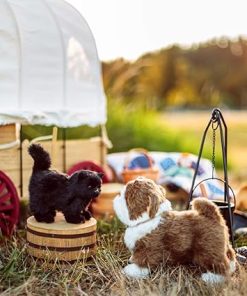 Little House on The Prairie Pets for 18 Inch Dolls Black Susan Cat and Jack The Bulldog, Compatible with American Girl, by The Queen’s Treasures