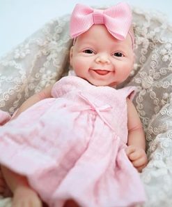 7 Inch Cute Silicone Baby Girl, Miniature Silicone Full Body Reborn Baby Doll,Realistic Newborn Doll with Complete Accessories
