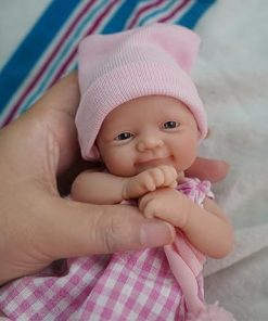 Reborn Baby Doll ，7 Inch Silicone Doll Girl Cindy, Mini Realistic Newborn Baby Dolls Silicone Full Body with Feeding Accessories&Gift Box 2