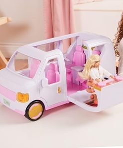 Lori Dolls Sweet Escape Luxury SUV Vehicle for Mini Dolls Large Pink Car Music Booth & Wardrobe Sounds & Lights Doors & Window Open 3 Years + 2