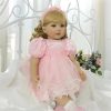 iCradle Cute 24 inch 60 CM Reborn Baby Dolls Long Hair Doll Soft Vinyl Princess Baby Girl Real Life Baby Toddler Doll Toy for Ages 3+