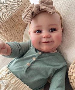 Pinky Reborn 24 Inch Reborn Baby Doll Girls,Real Life Cute Smiling Toddler Baby Dolls,Soft Silicone Girls Babies Doll Toy Accessories Gift for Collection & Kids Age 3+…… 2