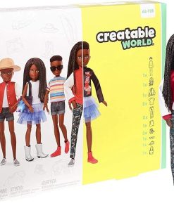 Creatable World Deluxe Character Kit DC-725 Customizable Doll with Black Braided Hair, 6 Pieces Doll Clothes, 3 Pairs Shoes and 2 Accessories, Creative Play for All Kids 6 Years Old and Up