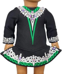 Irish Dance Dress for 18″ Doll (Gold)