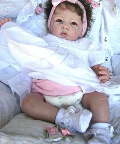 Zero Pam Reborn Baby Dolls Girl 20 inch Lifelike Baby Doll Soft Vinyl Cloth Body Realistic Reborn Doll Eyes Open wiht Real Hair for Girls Toys and Gifts with Accessories 2
