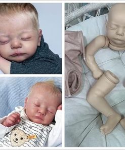 19 Inch Reborn Kits Lifelike Sleeping Newborn Doll Kits Handmade DIY Unpainted Blank Baby Doll Mold Baby Dolls Part Accessories