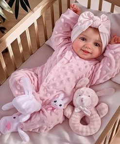 BABESIDE Reborn Baby Dolls Sunny – 17.5Inch Cute Soft Vinyl Realistic Baby Doll Poseable Smiling Real Life Baby Dolls with Complete Accessories for 3+ Years Old Gifts