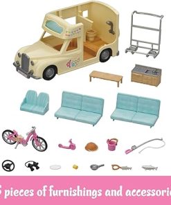 Calico Critters Family Campervan – Toy Vehicle for Dolls – 15 Accessories Included – Perfect for Camping Adventures with Your Calico Family! 2