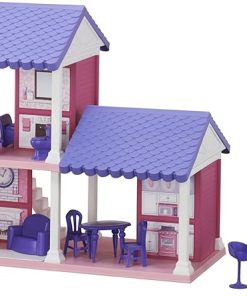 American Plastic Toys Fashion Doll Cozy Cottage For Toddlers & Kids Ages 3 Years and Up | 13 Accessories to Decorate With | Made in USA from Safe Plastics | Encourages Immersive Play