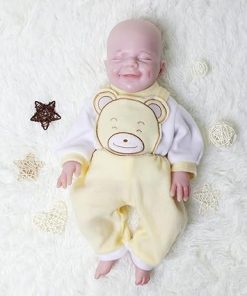 AISITE 18 Inch Full Silicone Baby Boy – Realistic Platinum Silicone Reborn Baby Dolls Eyes Closed, Christmas and Birthday Gifts for 3+ 2