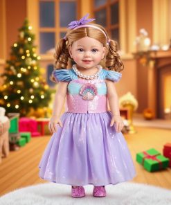 BABESIDE American Cute Girl Doll -18in Baby Doll with Princess Style Dress, Pearl Necklace and Assorted Accessories for 3+ Year Old Girls Gifts, Pretend Play, Collection