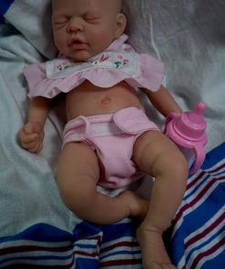 12″ Lifelike Reborn Baby Dolls, Full Silicone Reborn Baby Girl Realistic-Newborn Baby Doll Sleeping Girl Real Life Baby Dolls with Clothes Set & Feeding Accessories