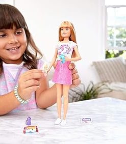 Barbie Babysitters Inc. Doll, Blonde with Phone and Baby Bottle, for 3 to 7 Year Olds 2