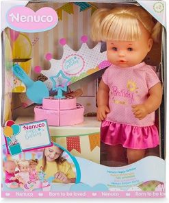 Happy Birthday Baby Doll with Birthday Cake, Cute Dress, Birthday Crown, 14″ Doll