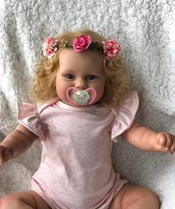 Wamdoll 50CM/60CM Realistic Sweet Face Detailed Painting Blonde Hair Smiling Reborn Toddler Newborn Baby Girl Doll Handcrafted in Silicone Vinyl That Look Real and Feel Real