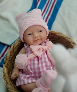 Reborn Baby Doll ， 7 Inch Silicone Doll Girl Debra, Mini Realistic Newborn Baby Dolls Silicone Full Body with Feeding Accessories 2