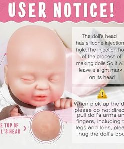 Vollence 14 inch Sleeping Reborn Baby Doll Silicone Doll Realistic Newborn Baby Dolls with Feeding Accessories & Gift Box – Girl 2
