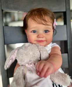 20Inch- Soft and Full BodyVinyl Reborn Toddler Girl Doll Premie Baby Genesis Hand Painted Doll Cute Lifelike Silicone Babies with Clothes and Accessories for Kids 2