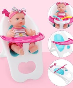 deAO Baby Doll Stroller Set With Nursery Accessories – High Chair, Play Mat, Travel Bag and Feeding Toys for Role Play, Gift for Girls 2