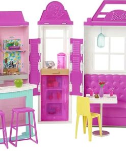 Barbie Cook ‘n Grill Restaurant Playset with 30+ Pieces & 6 Play Areas Including Kitchen, Pizza Oven, Grill & Dining Booth, Gift for 3 to 7 Year Olds