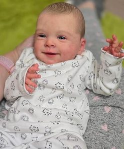Zero Pam Real Life Reborn Baby Dolls Boy Silicone Full Body Vinyl 18 inch Realistic Newborn Awake Baby Dolls That Look Real,Anatomically Correct Sweet Smiling Baby Boy Doll for Kids 3+ 2