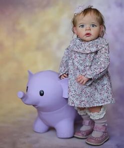 Pinky Reborn Baby Doll Girls 24 Inch Toddler Reborn Doll Lifelike Baby Dolls Realistic Silicone Bebes Doll Toddler Toy with Accessories Gift Set for Kids Age 3+