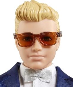Barbie Ken Fashion Doll, Blonde Groom Bridal Set with Satiny Blue Suit & 5 Accessories Including Bouquet & Wedding Cake 2