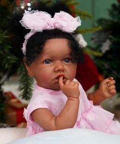 Realistic Reborn Baby Dolls Black – Zuri, African American 20 Inch Girl, Full Soft Vinyl Weighted Body, Newborn Lifelike Doll with Birth Certificate & Feeding Kit Gifts for Kids Age 3+