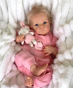 Zero Pam Realistic Reborn Baby Dolls Girls Full Body Soft Vinyl 18 Inch Newborn Baby Dolls Eyes Open with Hair Poseable Real Life Baby Girl Dolls with Doll Accessories for Kids