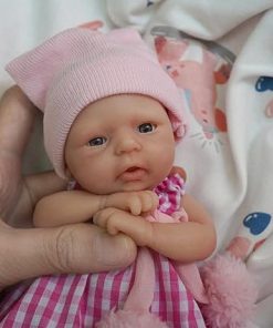 Reborn Baby Doll,7 Inch Silicone Doll Girl Diana, Mini Realistic Newborn Baby Dolls Silicone Full Body with Feeding Accessories 2