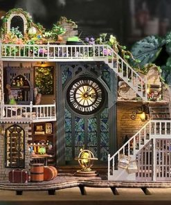 Mini 3D Wooden Doll House Craft Model,DIY Miniature and Furniture Dollhouse Kit, with Dust Proof Cover and LED,Creative Room Idea for Valentine’s Day Birthday Gift 2