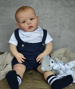 Reborn Baby Doll 24 Inch Silicone Vinyl Reborn Toddler Doll Hand-Drawing Hair Boy Real Life Size Baby Toy for Age 3+