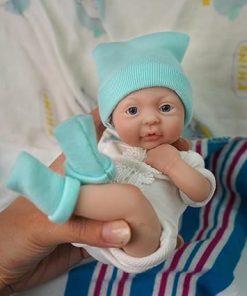 7 Inch Silicone Baby Girl ，Mini Realistic Newborn Baby Dolls Silicone Full Body Stress Relief with Feeding Accessories 2