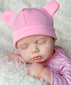Realistic Baby Doll, 18-Inch Pink Real Life Full Body Vinyl Baby Doll Girl, Lifelike Reborn Baby Dolls with Feeding Accessory for Kids 3+ 2