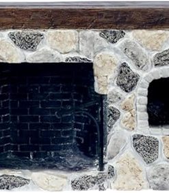 Dollhouse Miniature Fieldstone Walk-in Fireplace