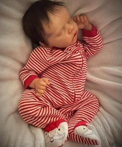 Zero Pam Reborn Baby Dolls-17Inch Vinyl Girl Realistic Baby Doll That Real Look Reborn Dolls Silicone Full Body Hand-Rooted Hair Boy Real Life Baby Dolls Sleeping Anatomically Correct Baby Dolls, Red
