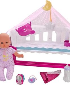 Sleep with Me Crib with Baby Monitor Baby Doll with Baby Monitor and Crib, Baby Accessories, 14″ Doll 2