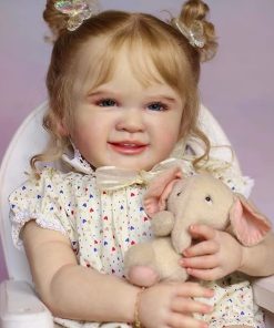 iCradle Real Life 28inch 70cm Reborn Baby Dolls Girl Soft Vinyl Silicone Newborn Toddler Doll Lifelike Baby Doll Rooted Hair Toy Gift for Kids (Yellow Dress)