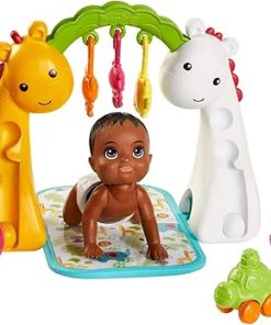 Barbie Skipper Babysitters Inc. Crawling and Playtime Playset with Bobbling Baby Doll, Floor Gym and Toy Accessories
