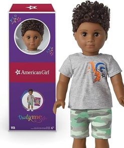 American Girl Truly Me 18-inch Doll #113 with Brown Eyes, Dark-Brown Hair, Deep Skin, Shorts and T-shirt, For Ages 6+
