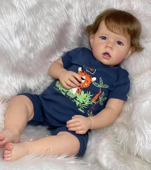 Zero Pam Real Life Reborn Baby Dolls Full Body Silicone Soft 20 Inch Realistic Baby Dolls That Look Real Reborn Toddler Life Like Newborn Baby Boy Doll with Blue Eyes Washable - Image 2