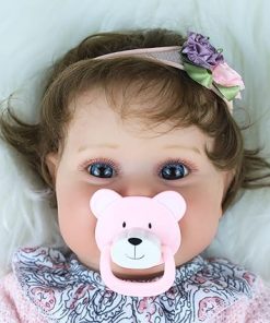 Reborn Baby Dolls Girl, 18″ Realistic Newborn Baby Dolls with Soft Vinyl Silicone Full Body for Girls, Lifelike Real Life Baby Dolls with Feeding Kit Gift Box for Kids Age 3 + (Pink Skirt, 18 Inches) 2