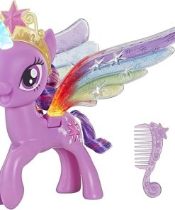 My Little Pony Toy Rainbow Wings Twilight Sparkle – Purple Pony Figure with Lights and Moving Wings, Kids Ages 3 Years Old and Up